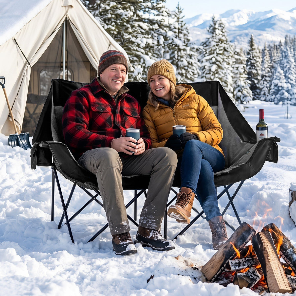 Heated Double Camping Chair – 2 Person with 4 Heating Zones