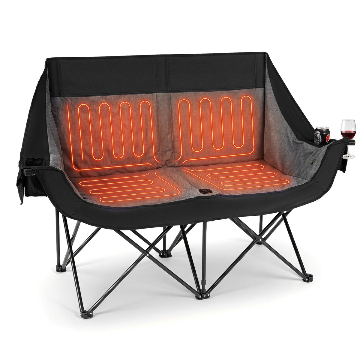 Heated Double Camping Chair – 2 Person with 4 Heating Zones