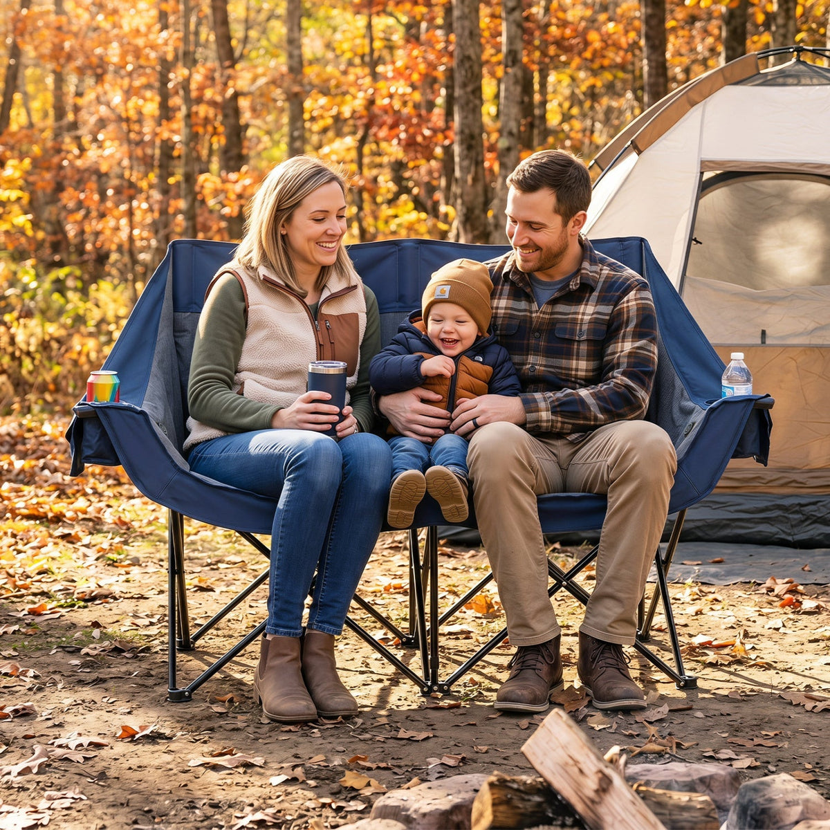 Heated Double Camping Chair – 2 Person with 4 Heating Zones
