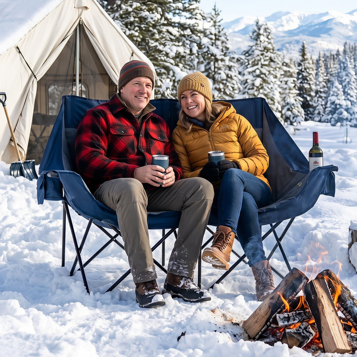 Heated Double Camping Chair – 2 Person with 4 Heating Zones