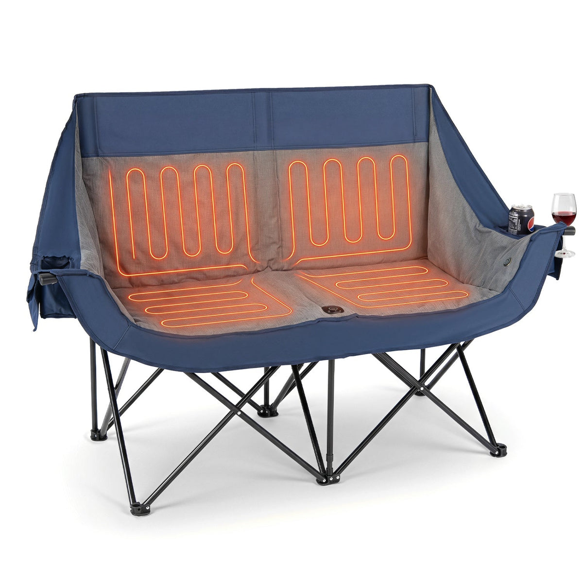 Heated Double Camping Chair – 2 Person with 4 Heating Zones