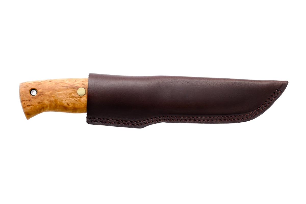 Helle Temagami 14C28N Bushcraft Knife – Les Stroud Design, Curly Birch