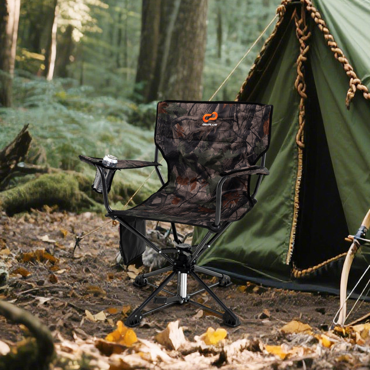 360° Swivel Hunting Chair – Portable Foldable Camo Chair