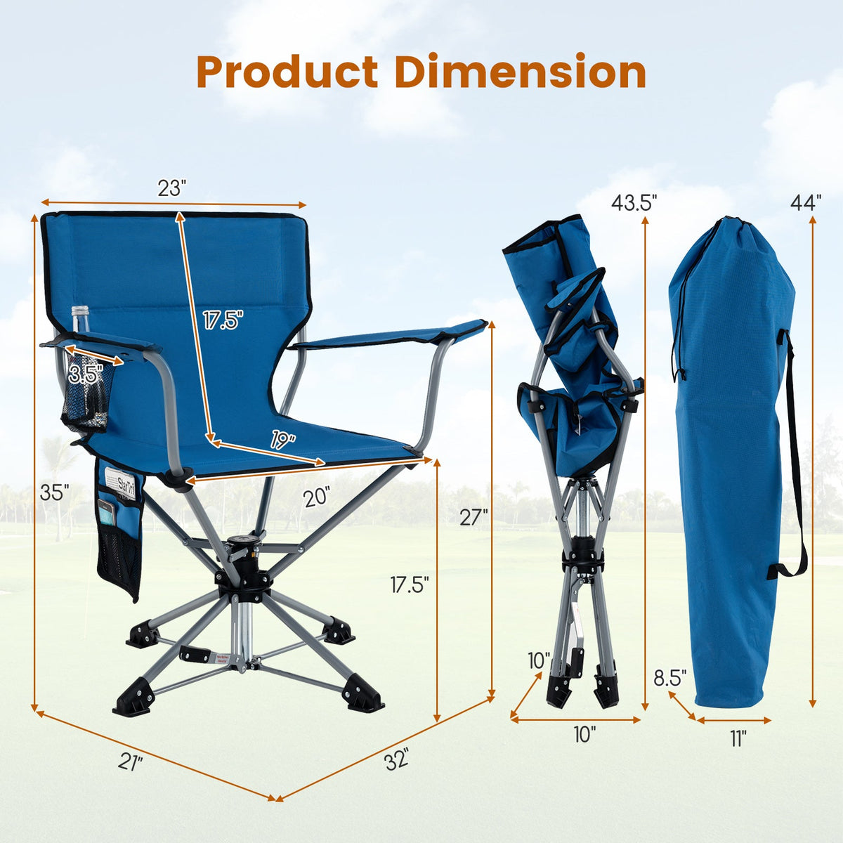 360° Swivel Hunting Chair – Portable Foldable Camo Chair