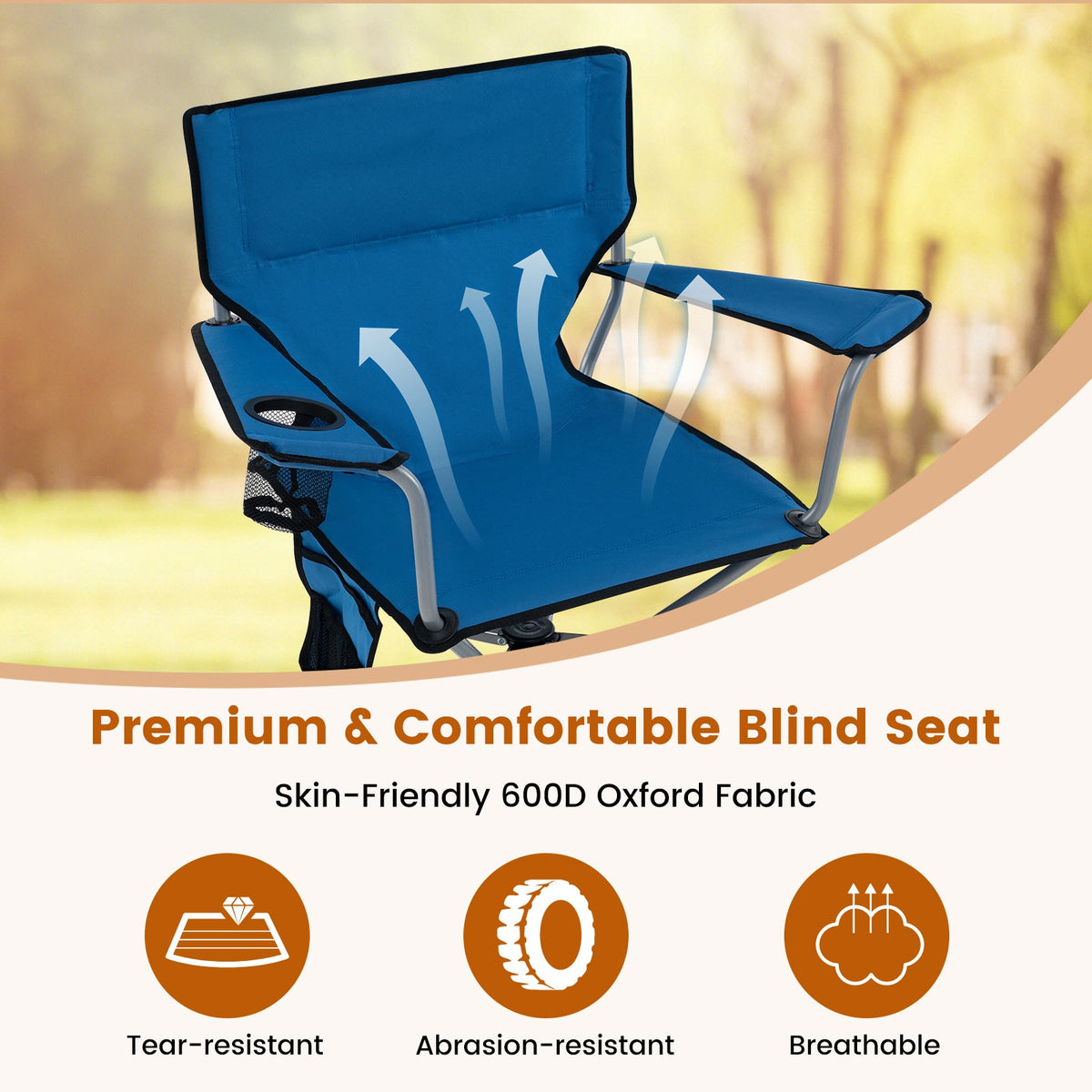 360° Swivel Hunting Chair – Portable Foldable Camo Chair