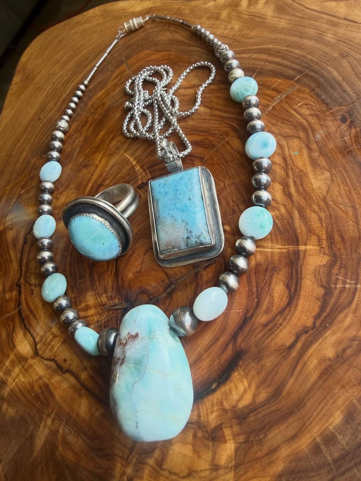 Larimar Necklace, Pendant & Ring Collection by Bootleg Silver Co – view 3