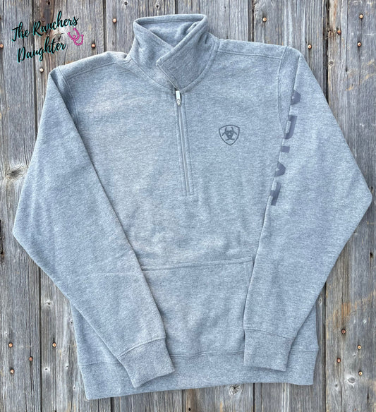 Ariat Women's Heather Grey Logo 1/2 Zip Sweatshirt