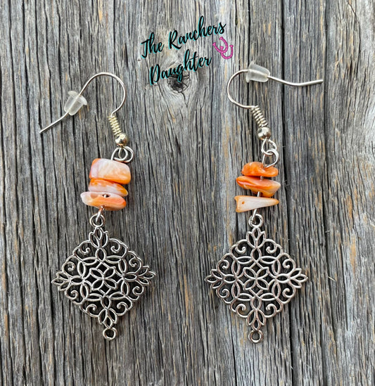 Spiny Oyster Dangle Earrings