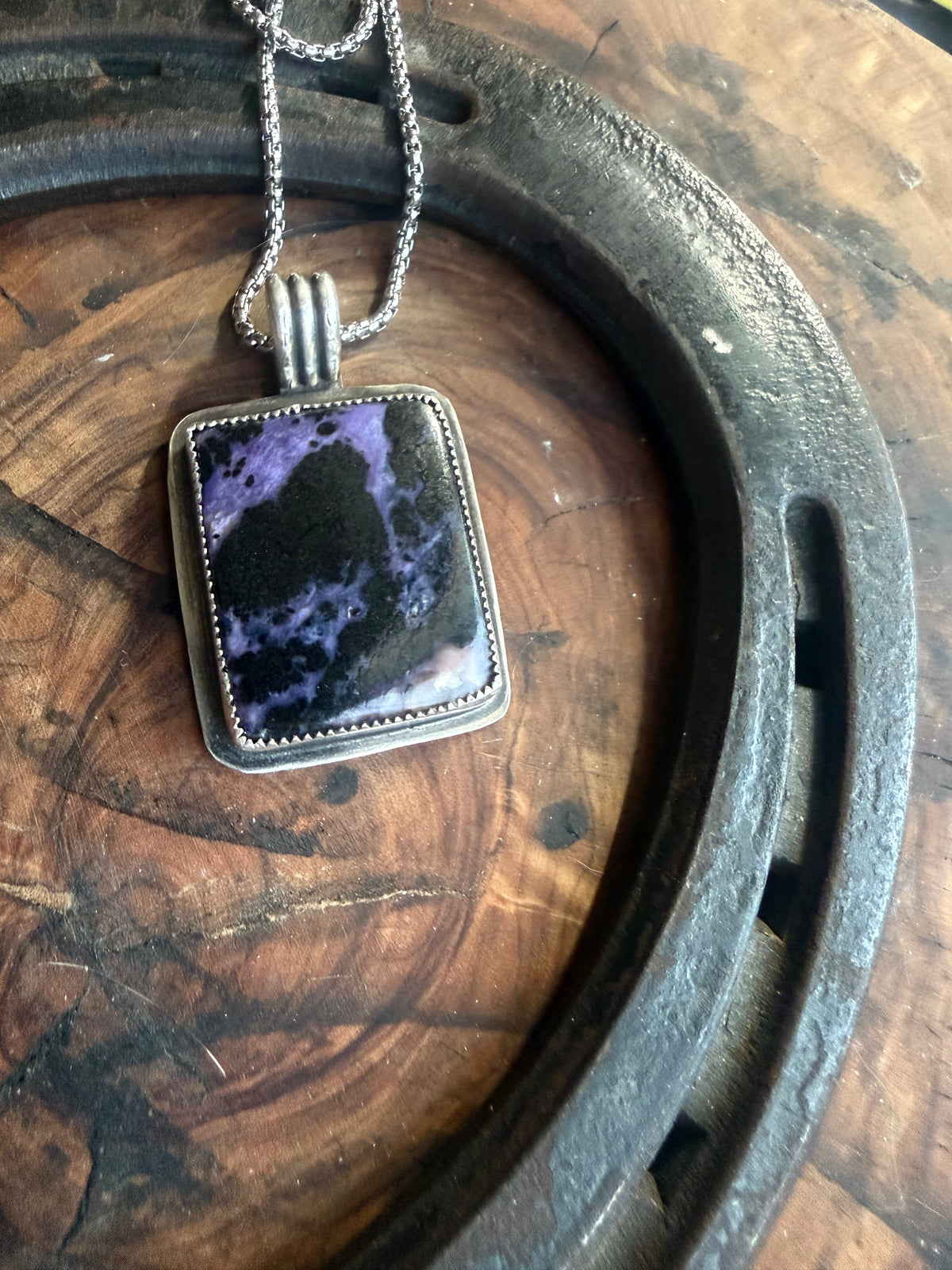 Sugilite Heirloom Pendant by Bootleg Silver Co – view 2