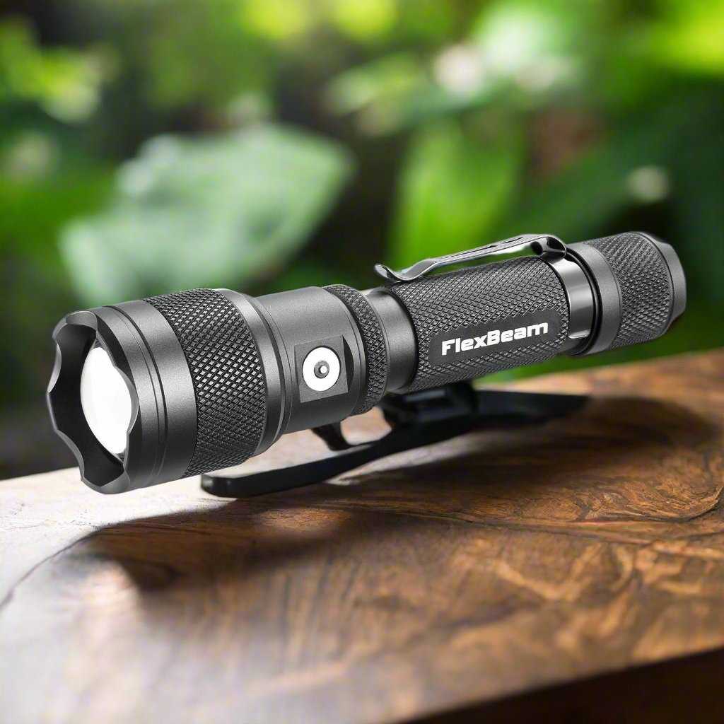 PowerTac FlexBeam 1200 Lumen Zoomable Hunting Flashlight – 700M Range