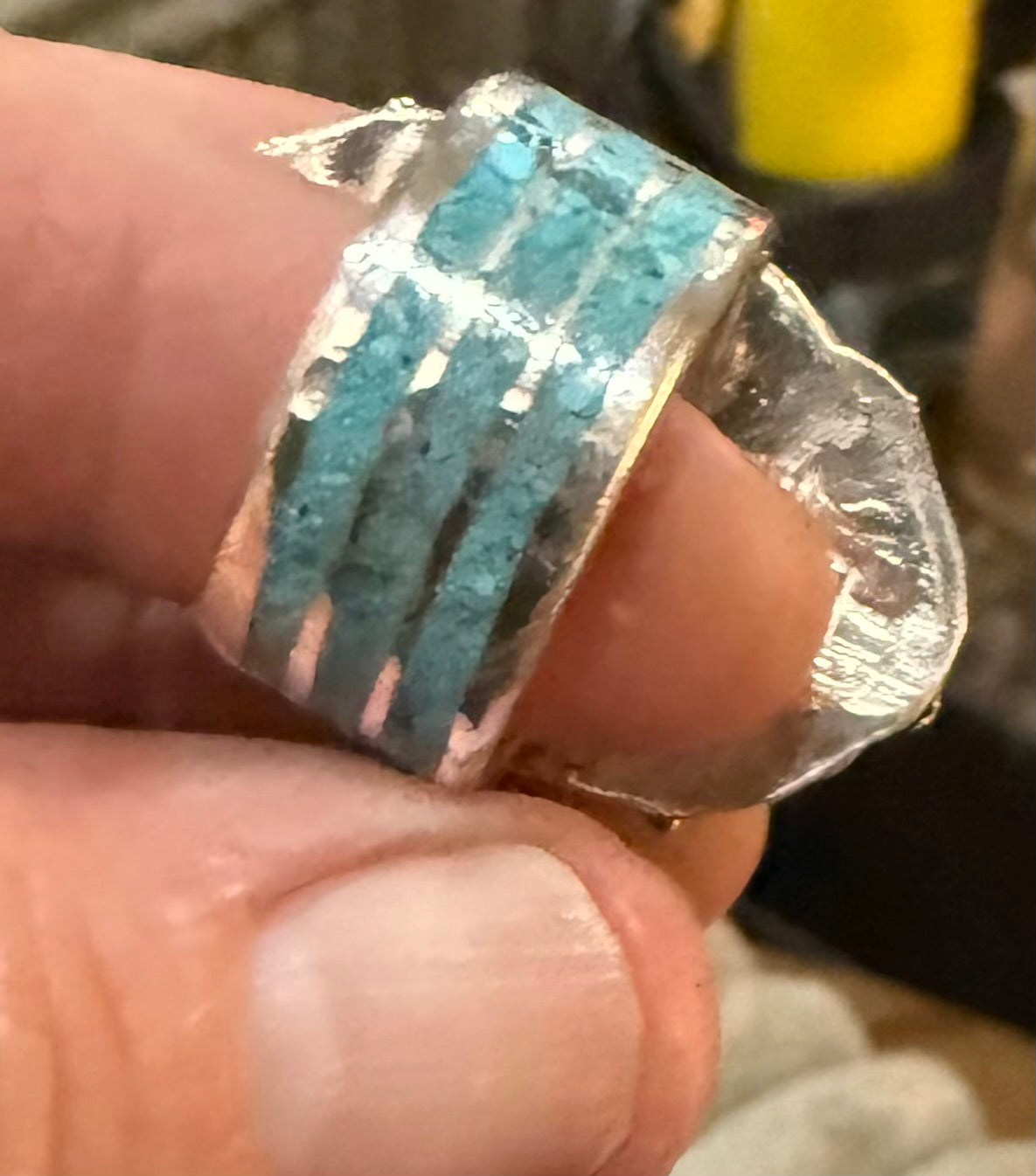 Burmese Jade & Sleeping Beauty Turquoise Filigree Ring by Bootleg Silver Co – view 2