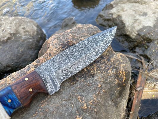 Handmade 1095 High Carbon Damascus Steel Hunting Knife TK-031