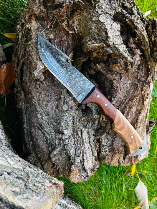 Damascus Steel Guthook Skinning TK-056