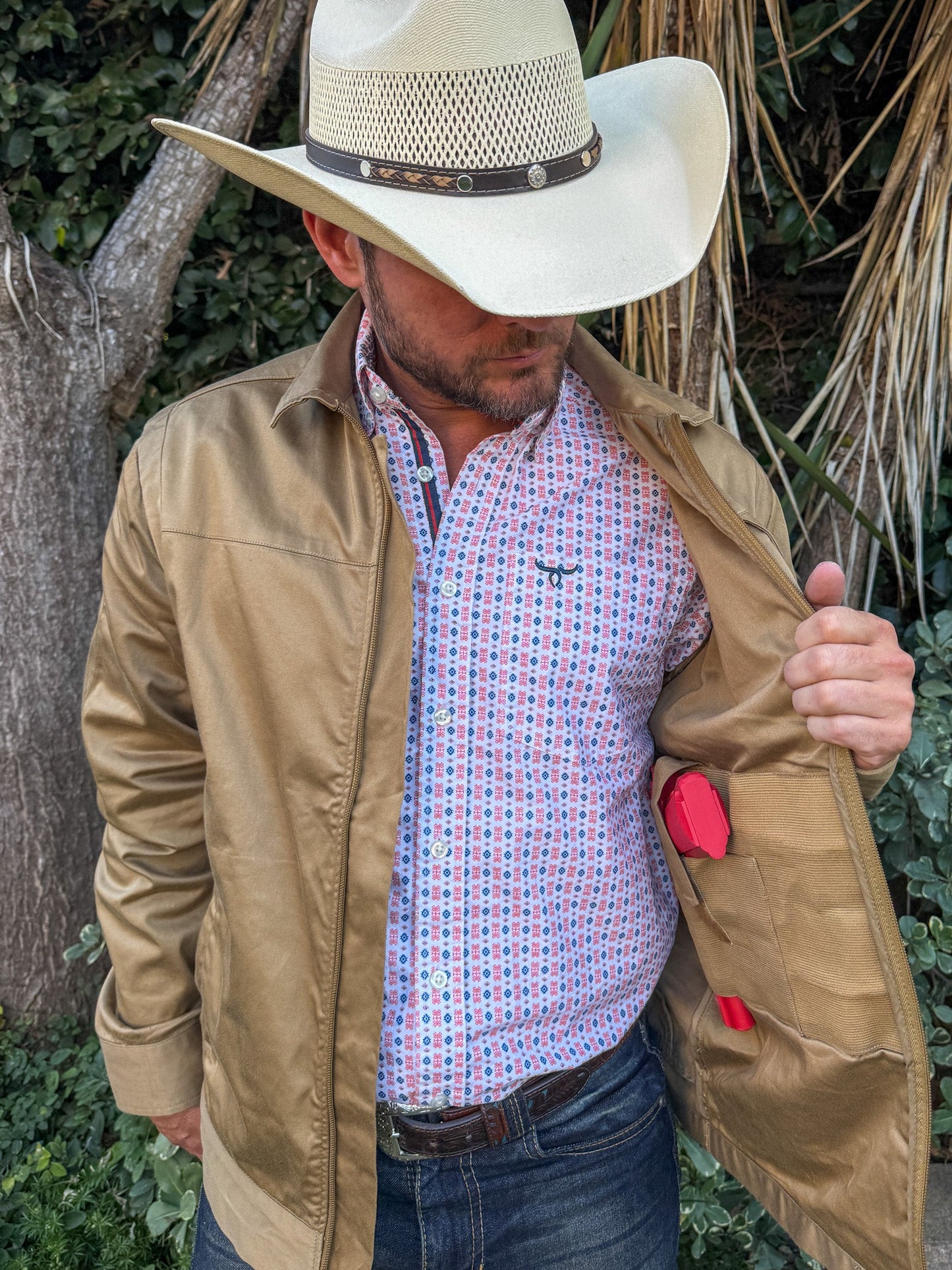 Drover Men's Western Concealed Carry Jacket - Khaki
