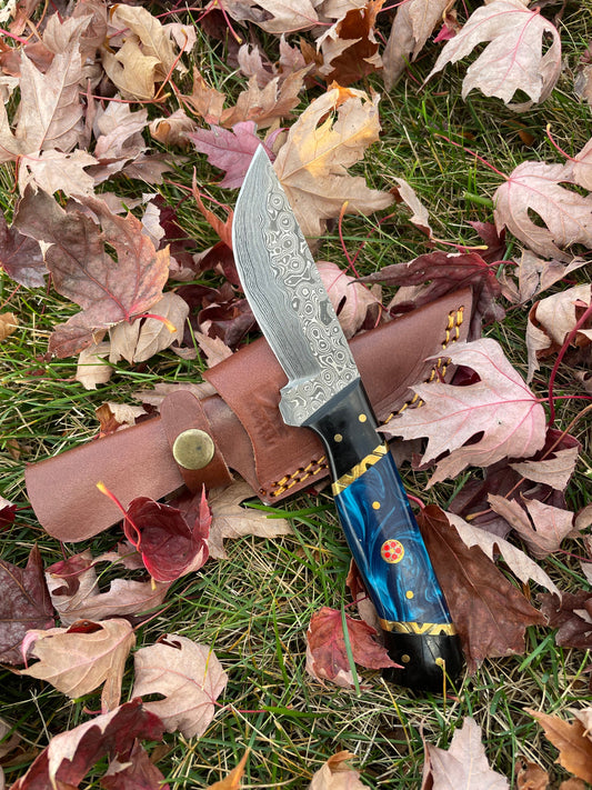 Blue Phantom Damascus Steel Tool Knife TK-213