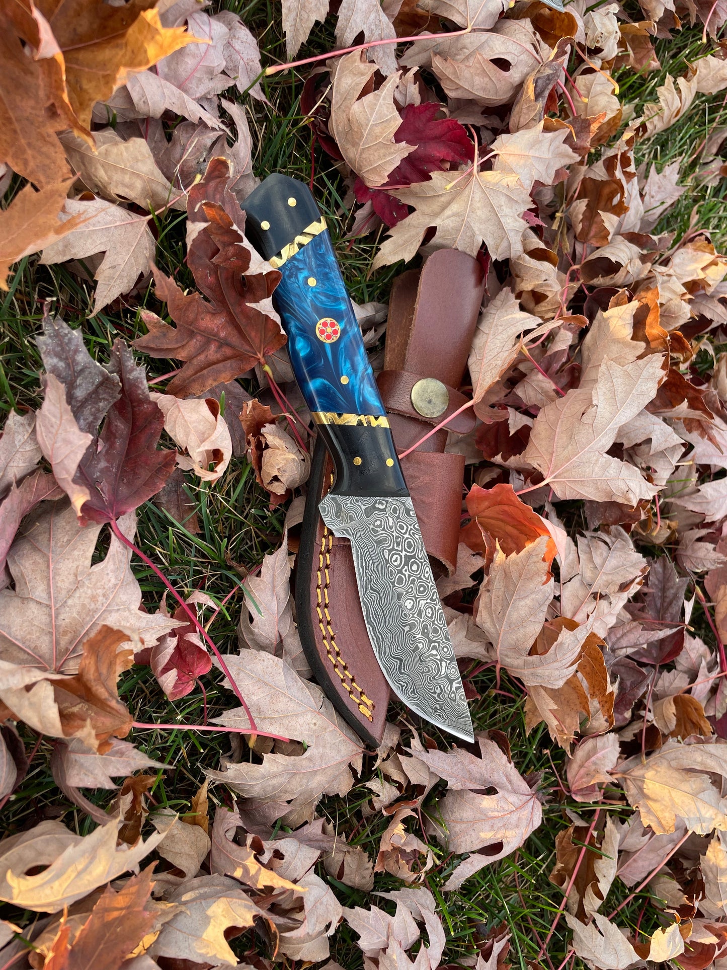 Blue Phantom Damascus Steel Tool Knife TK-213