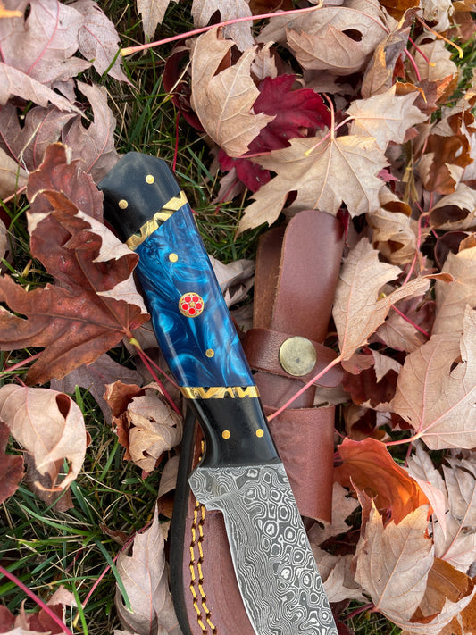 Blue Phantom Damascus Steel Tool Knife TK-213