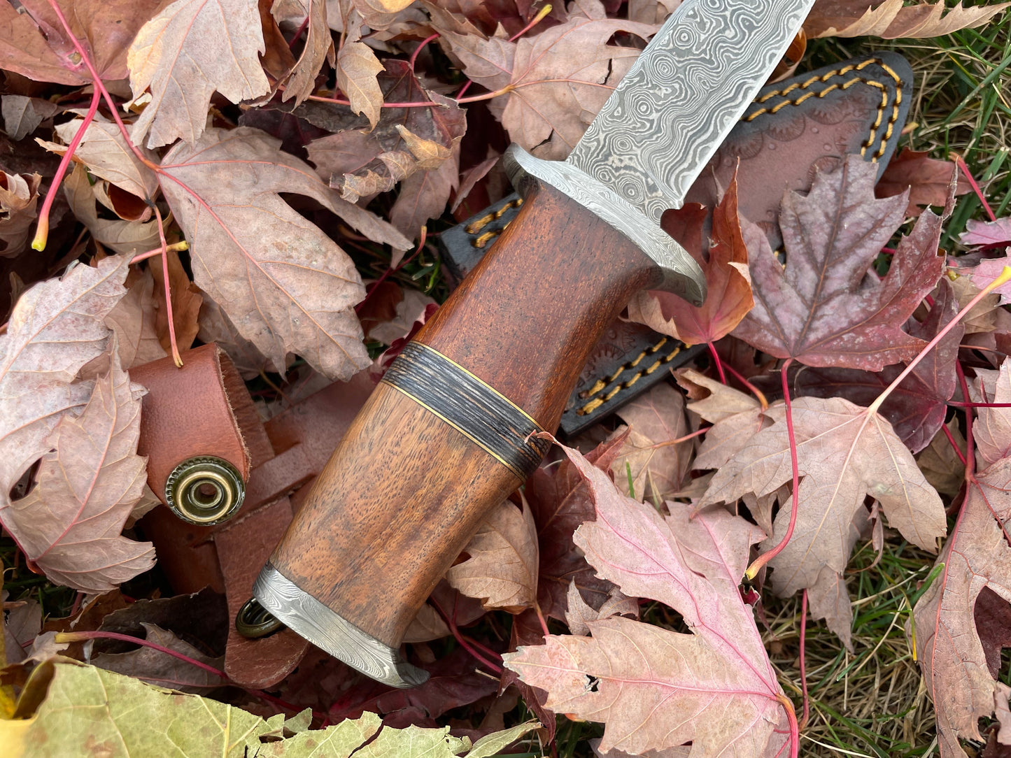Custom Forged Ironwood Stalker TK-214 Damascus Steel Knife