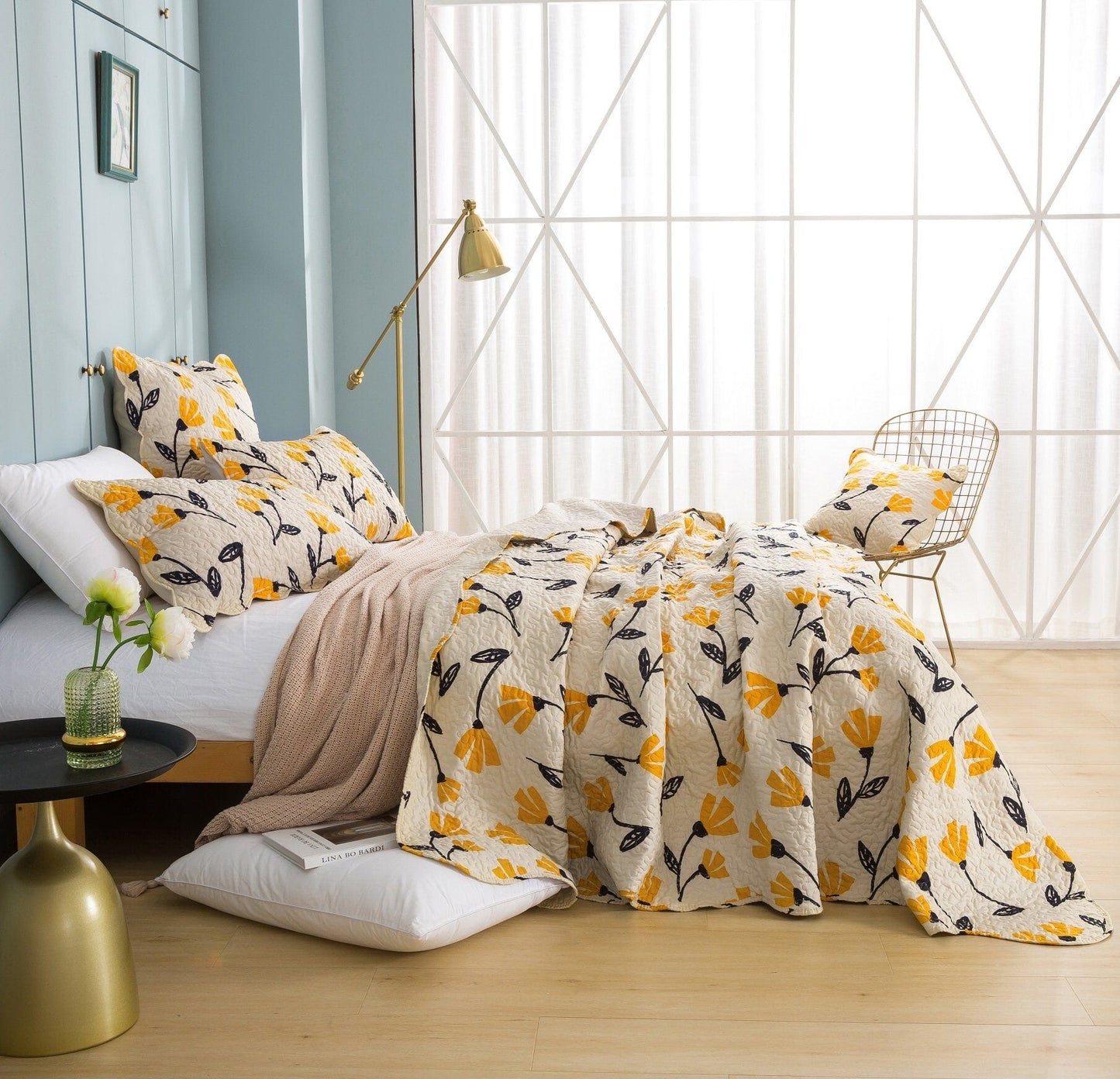 Yellow Floral Farmer Quilt