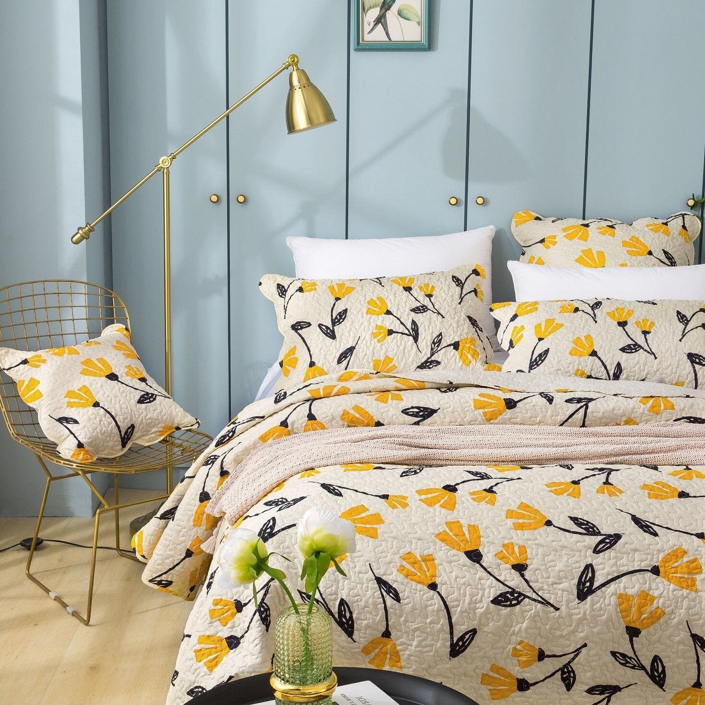 Yellow Floral Farmer Quilt