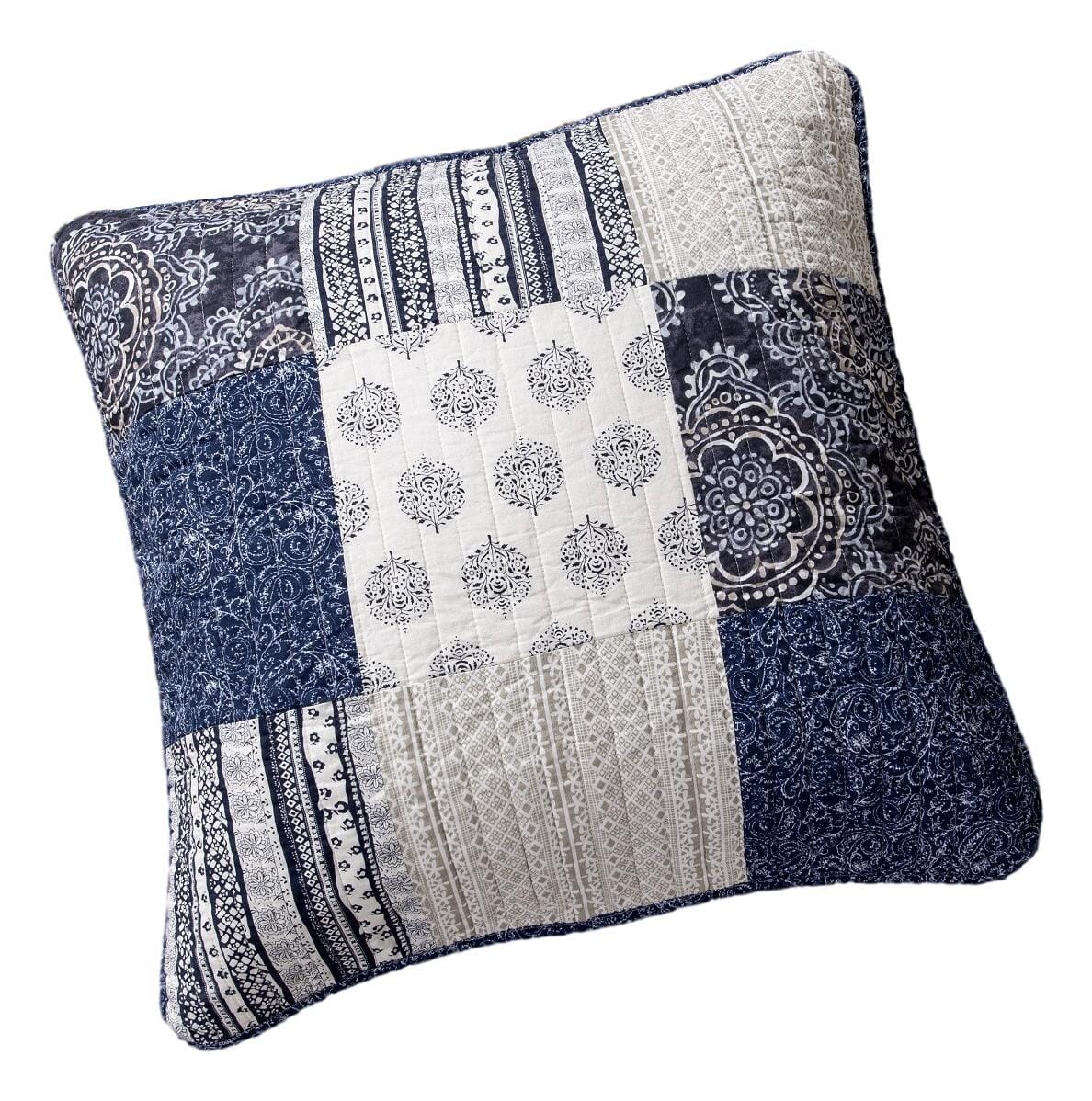 Patchwork Blue Pillow Sham