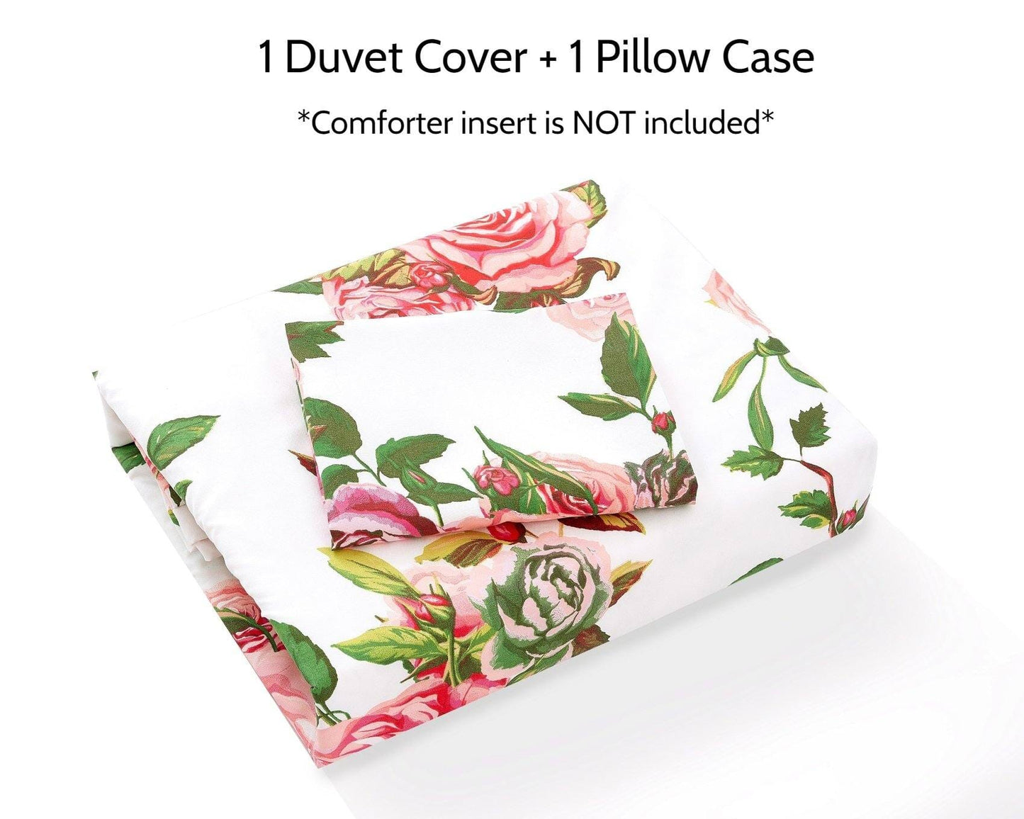 Romantic Roses Floral Duvet Cover Set w/ Pillow Cases