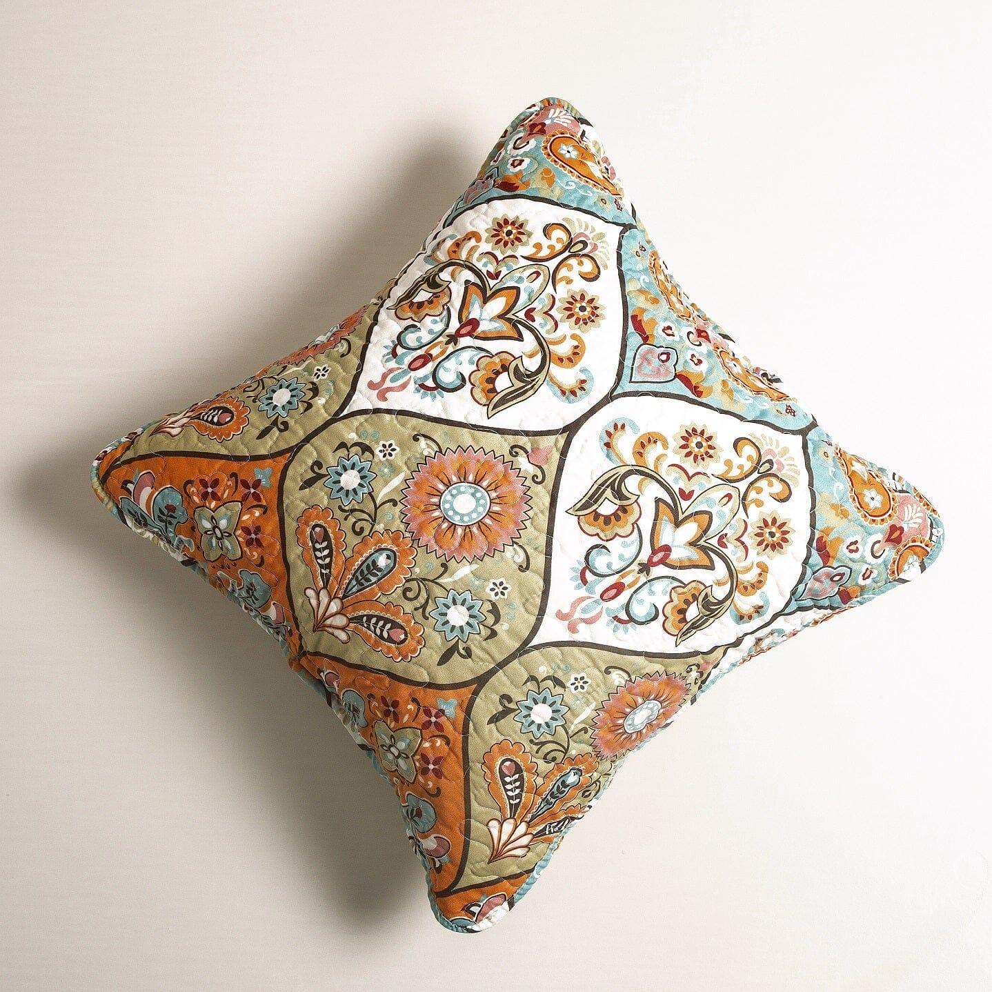 Garden Coral Paisley Quilted Bedspread Set