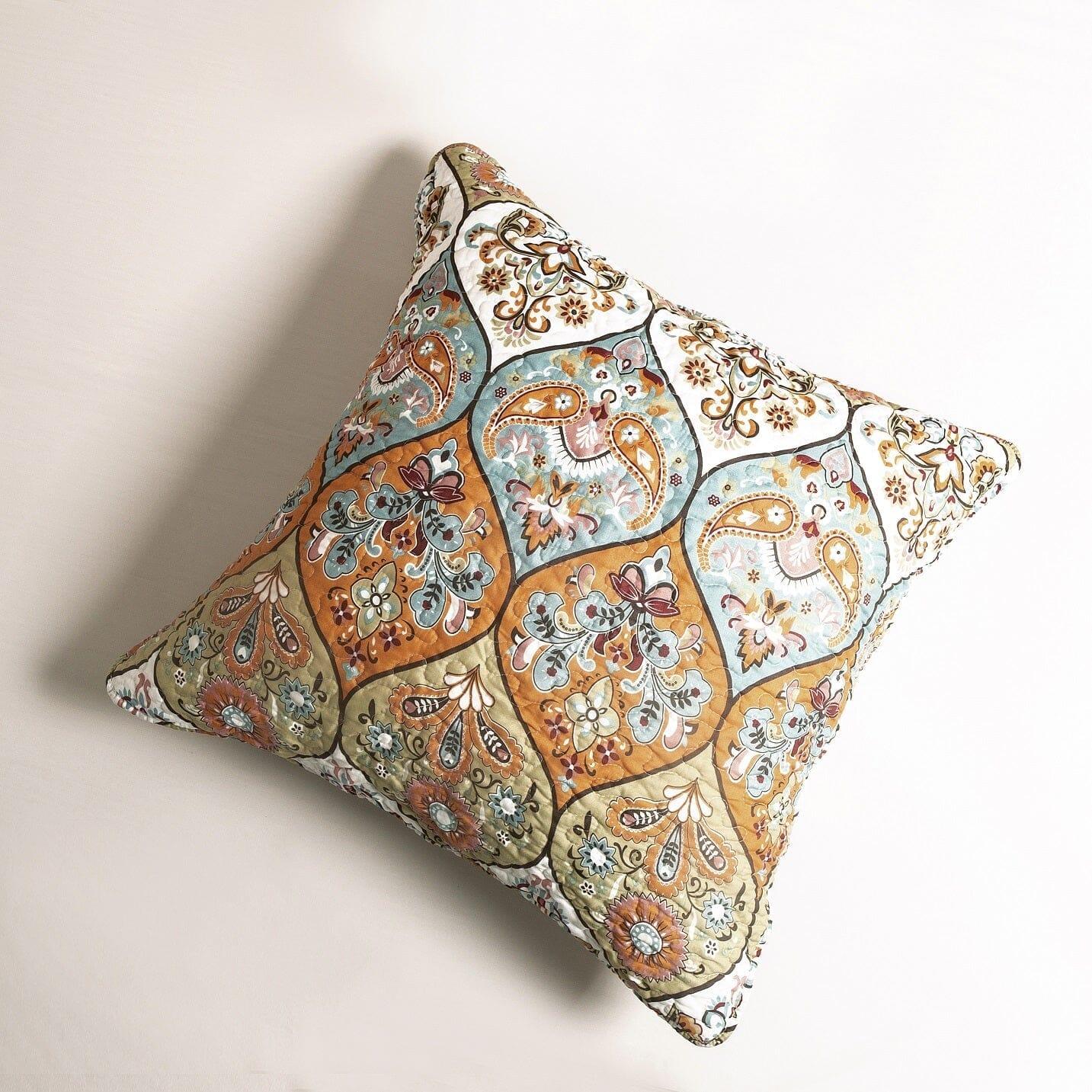 Garden Coral Paisley Quilted Bedspread Set