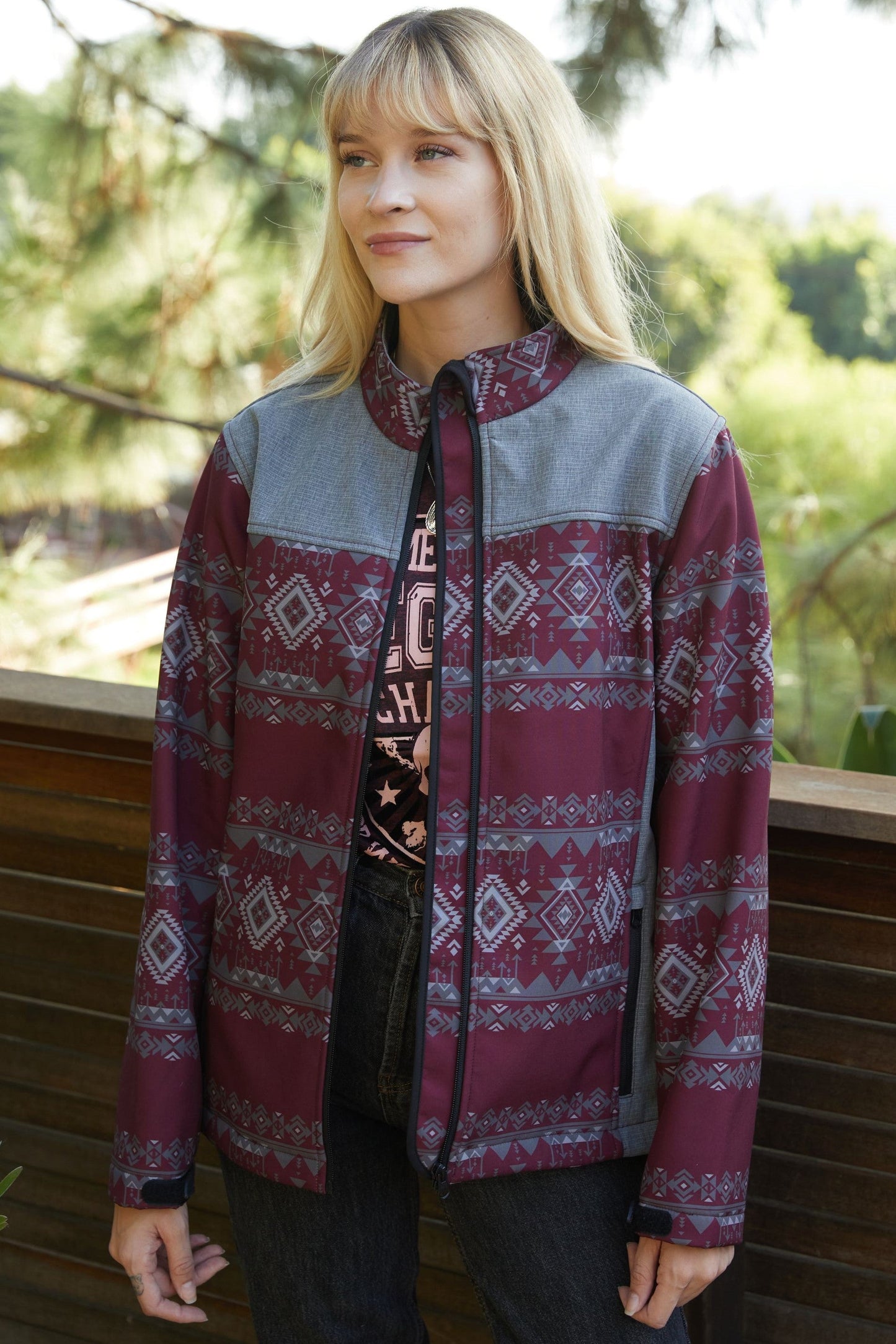 Ladies Softshell Water-Resistant Western Wear  Jacket