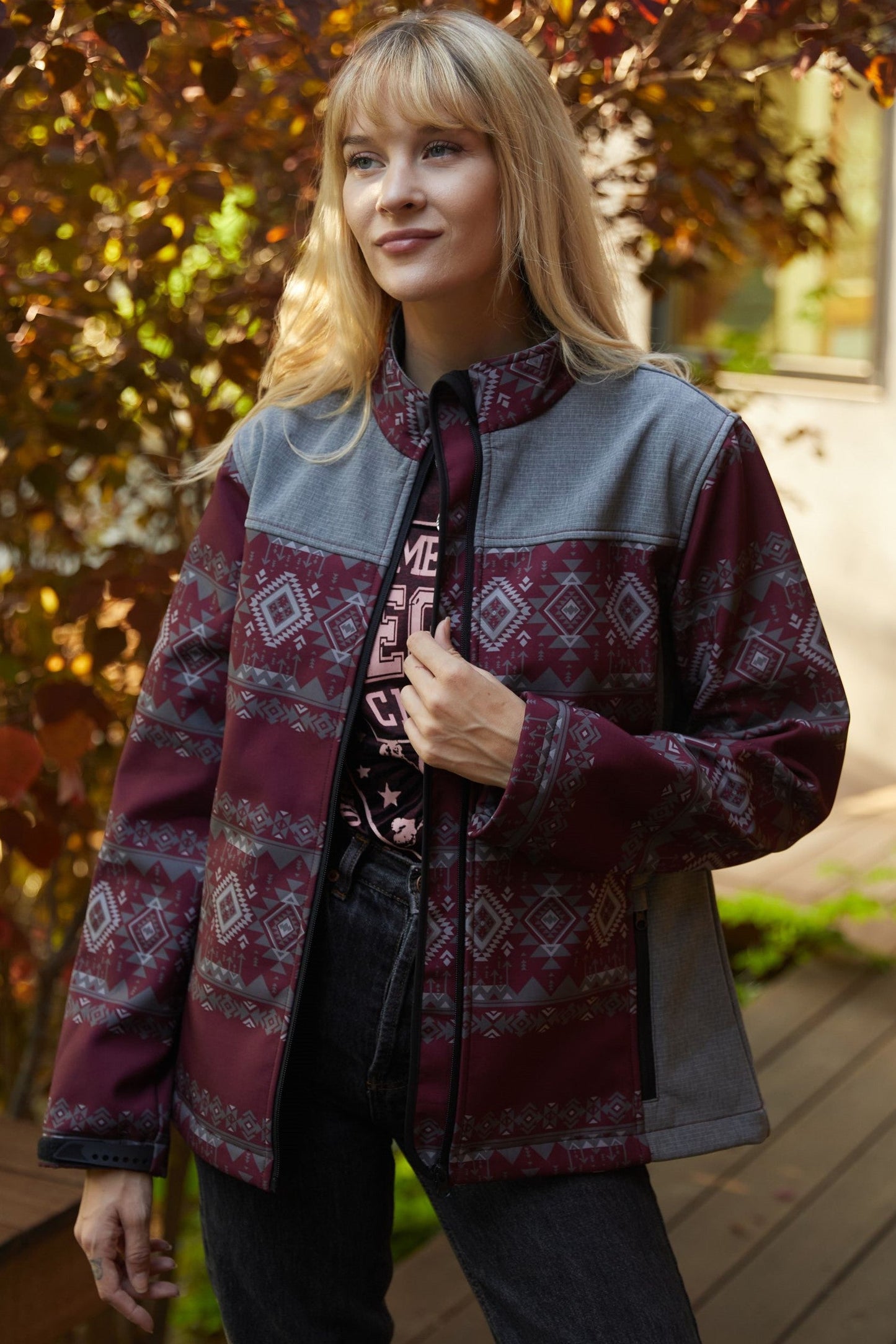 Ladies Softshell Water-Resistant Western Wear  Jacket