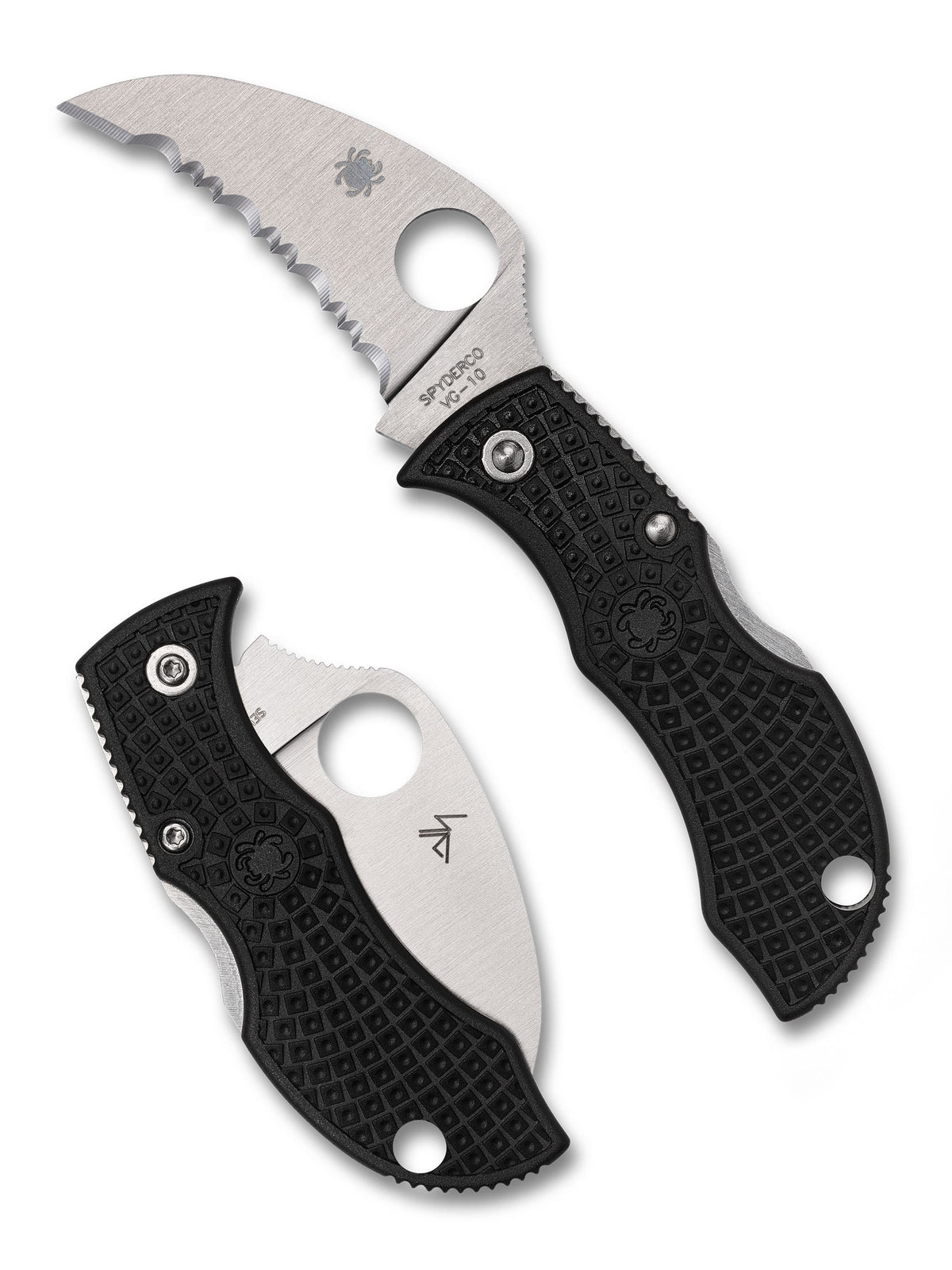 Spyderco Manbug serrated hawkbill keychain knife with black FRN handle – photo 4 of 6