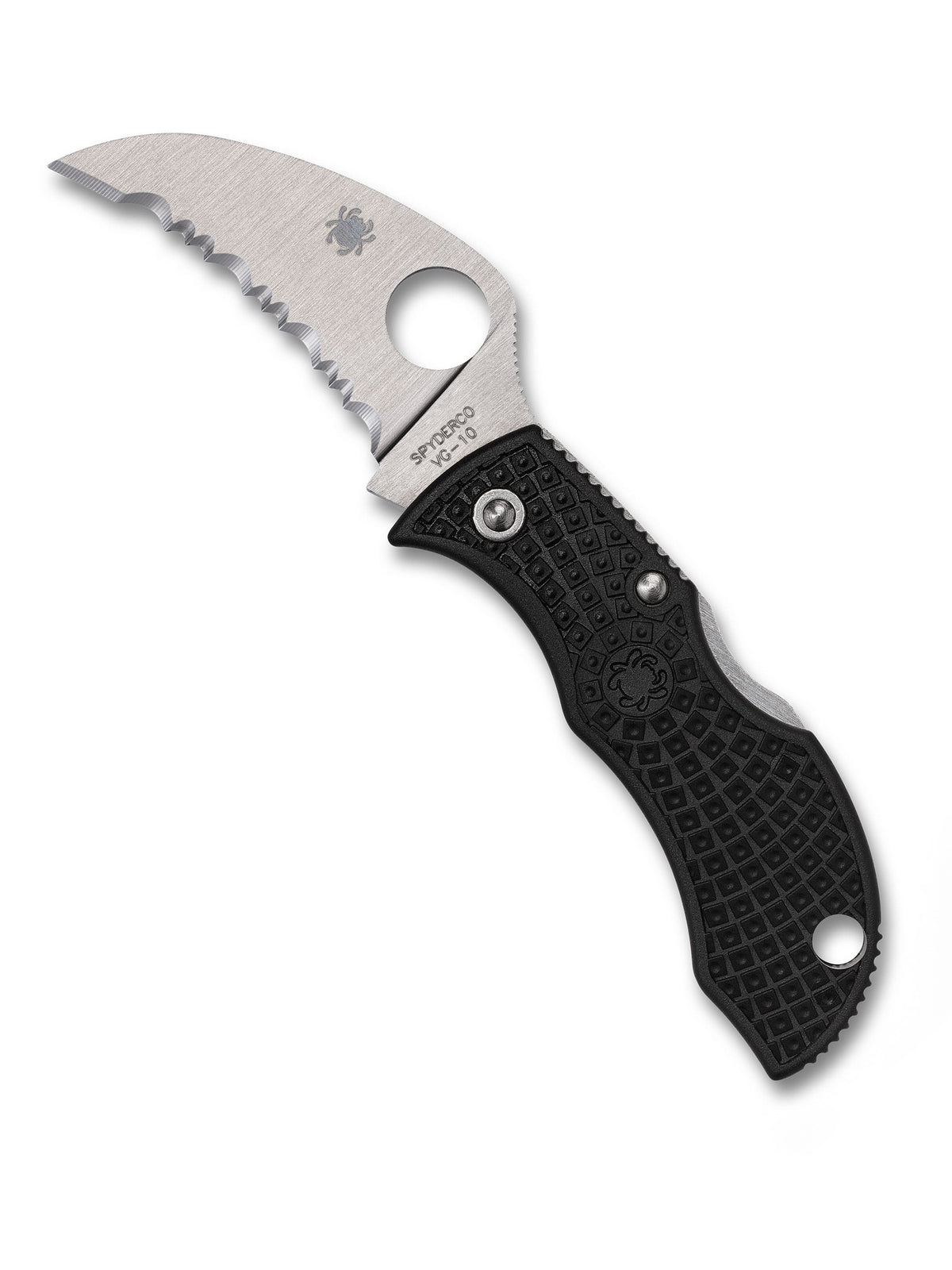 Spyderco Manbug serrated hawkbill keychain knife with black FRN handle – photo 5 of 6