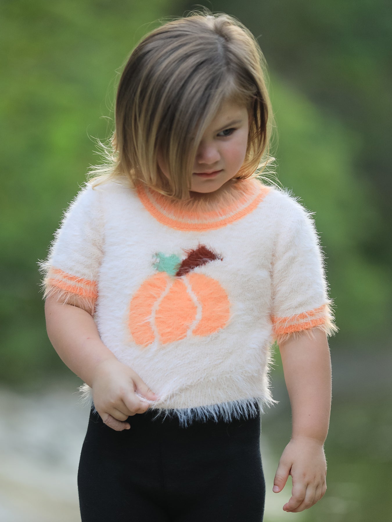 Halloween Orange Girls Pullover Sweater