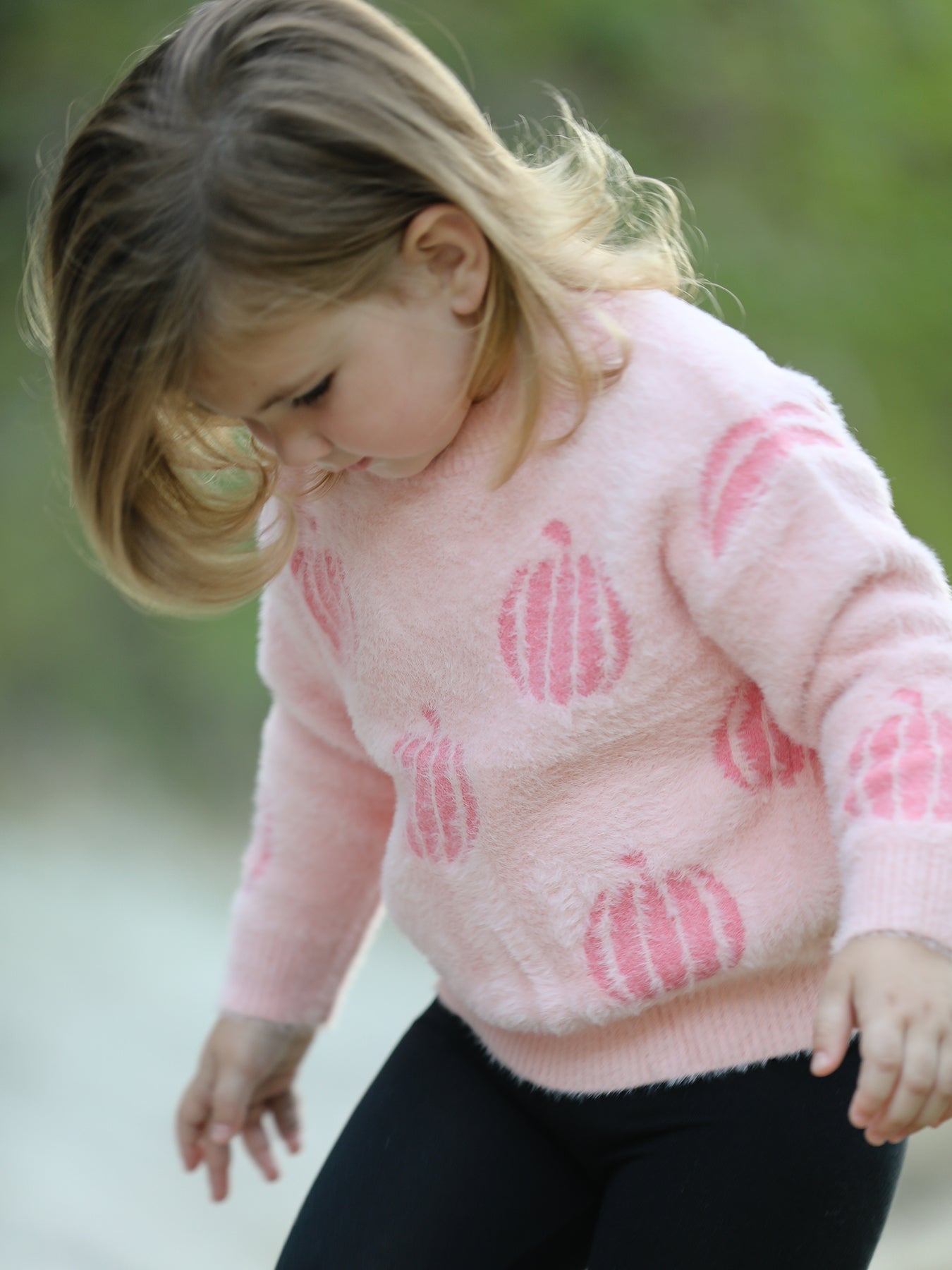 Halloween Pink Girls Pullover Sweater