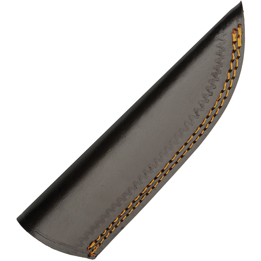 Iron Wrought fixed blade knife with dark brown wood handle and leather belt sheath – photo 2 of 8