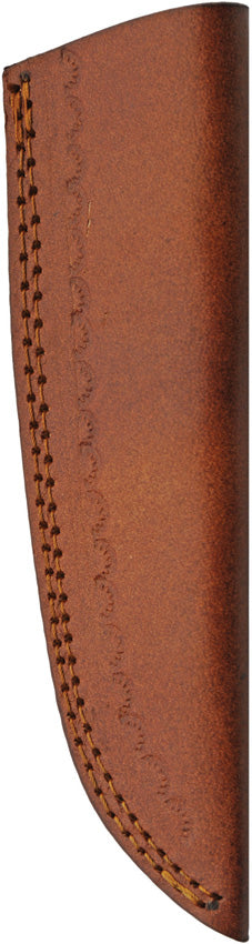 Camel bone and wood handle fixed blade hunting knife with clip point blade and leather sheath – photo 2 of 8