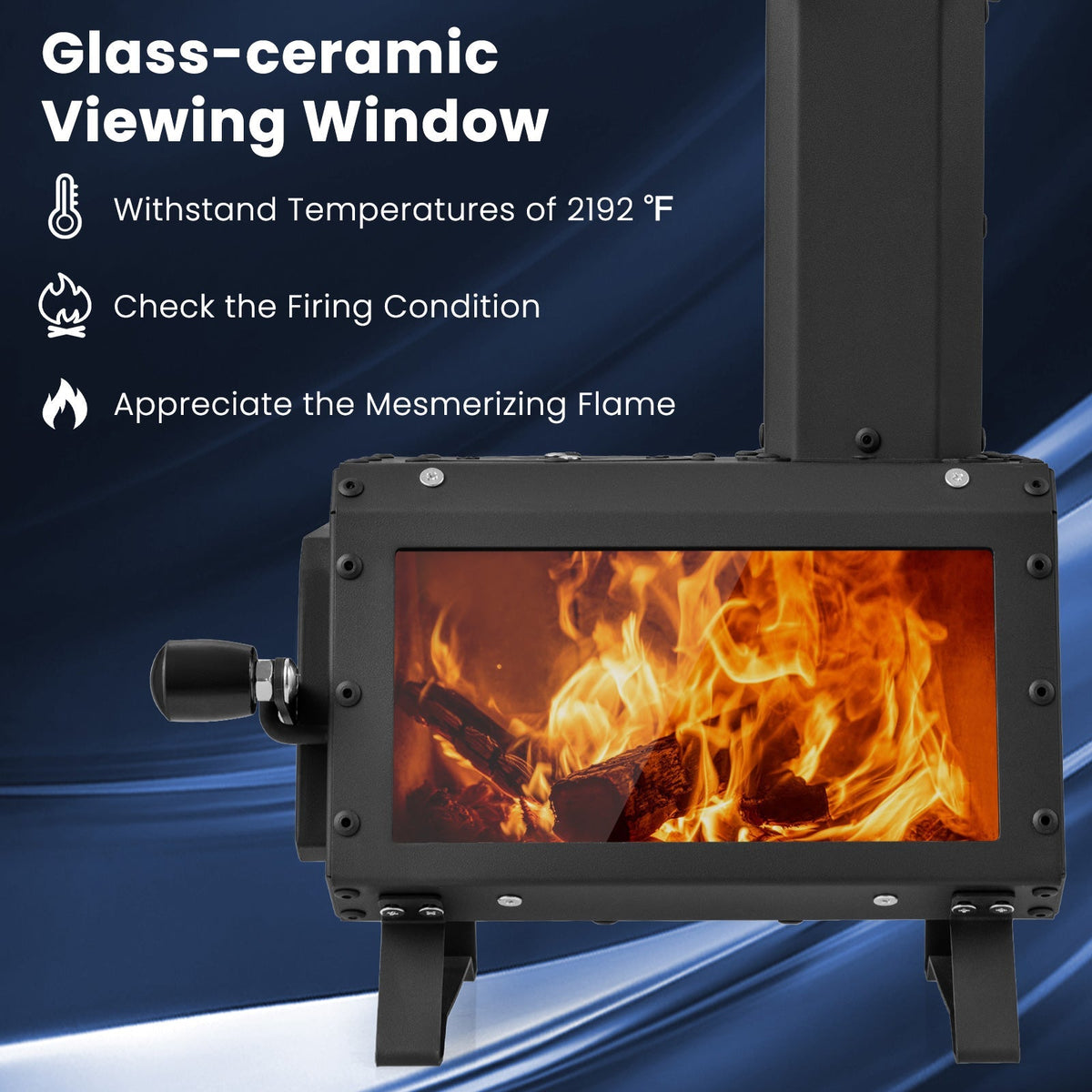Portable Wood Burning Camping Stove with 2 Cooking Positions