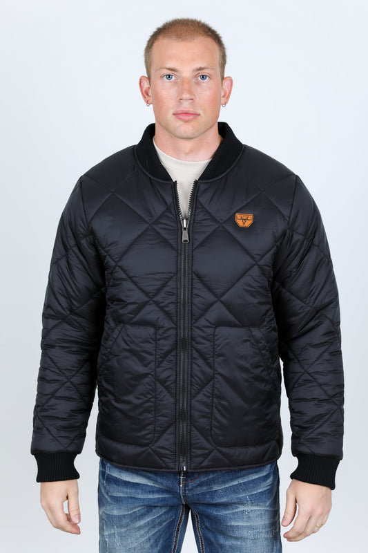 Mens Insulated Reversible Jacket - Black Western Wear Ranch Style