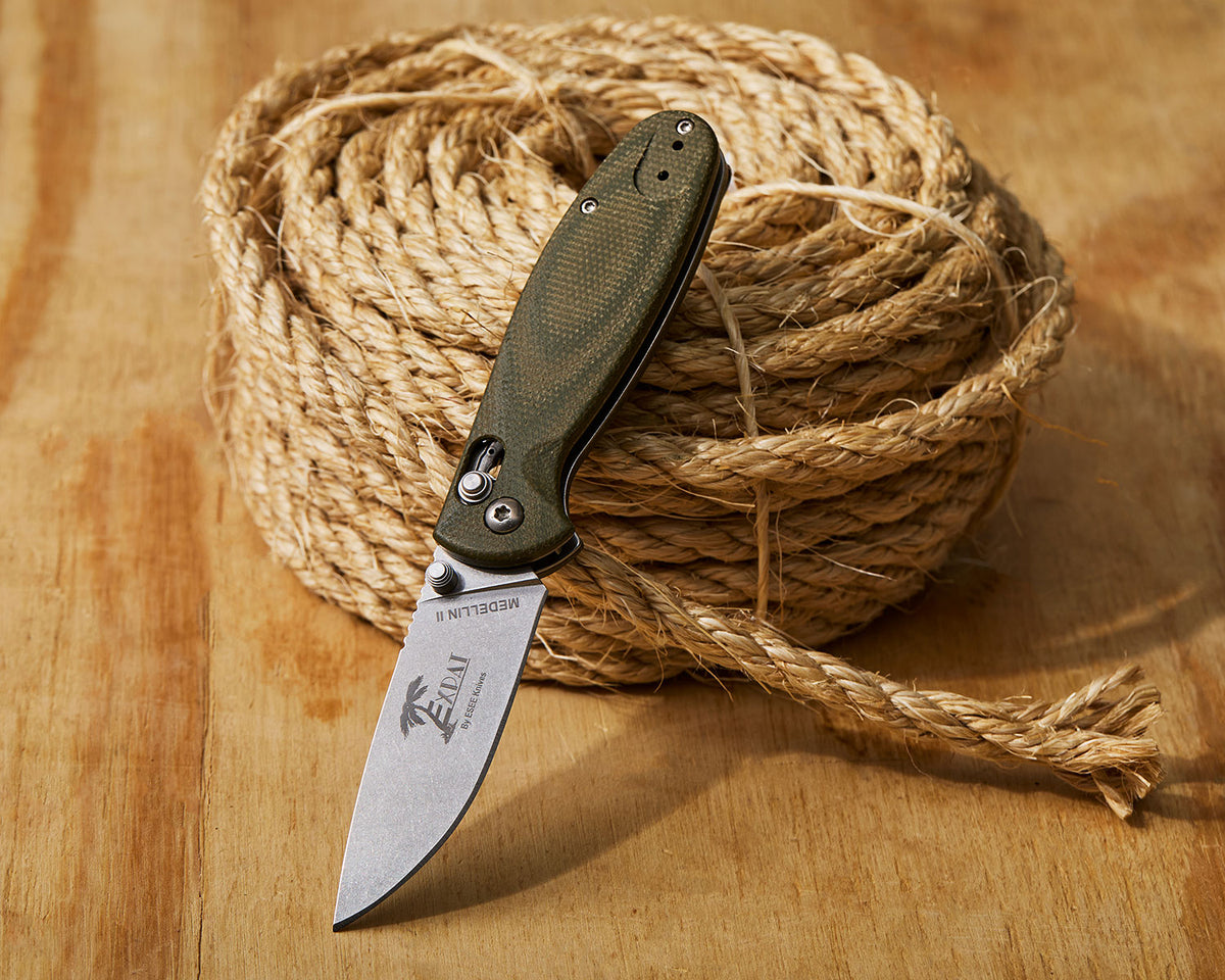 ESEE Medellin II Crossbar Lock Folding Knife – S35VN, Green G10