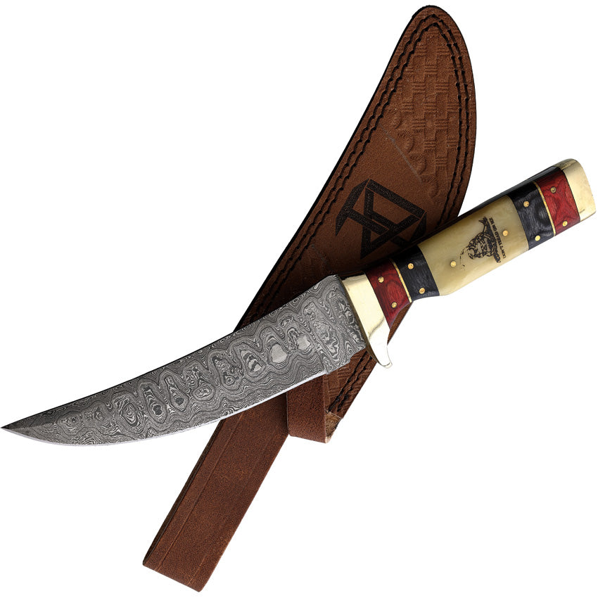 Rough Rider Damascus Skinner Knife view 3