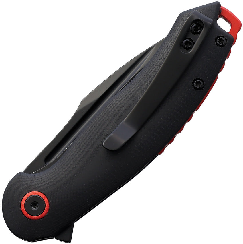 Rough Rider linerlock pocket knife with black blade and black and red G10 handle – photo 2 of 3
