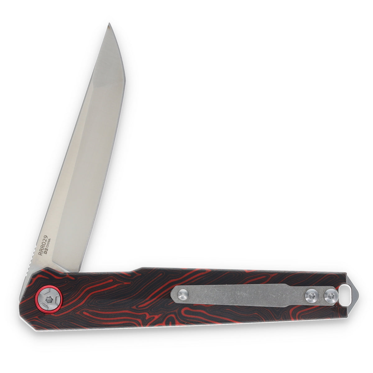 Rough Ryder Reserve linerlock folding knife with D2 tanto blade and black and red G10 handle – photo 7 of 8
