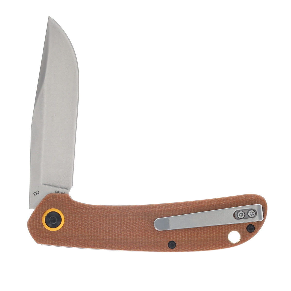 Rough Rider slip joint pocket knife with brown micarta handle and D2 clip point blade – photo 6 of 8