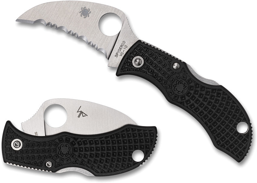 Spyderco Manbug serrated hawkbill keychain knife with black FRN handle – photo 3 of 6