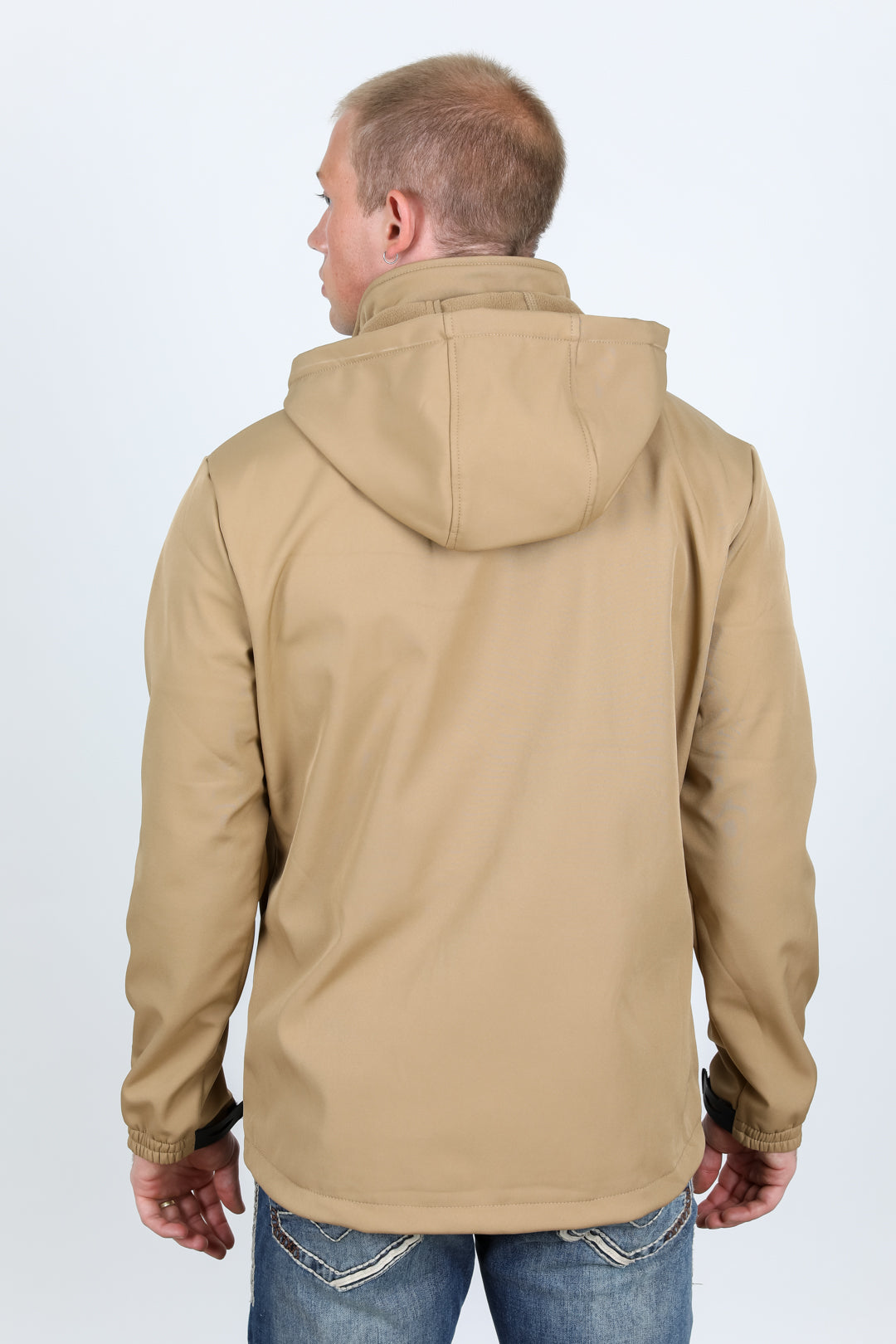 Hooded Softshell Water-Resistant Jacket - Khaki