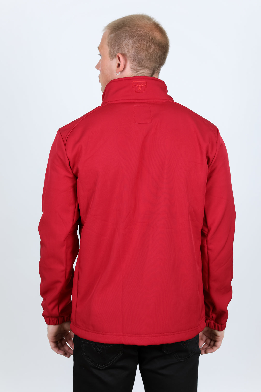 Mens Aztec Softshell Water-Resistant Jacket - Red Tribal Print Western Wear Cowboy Coat