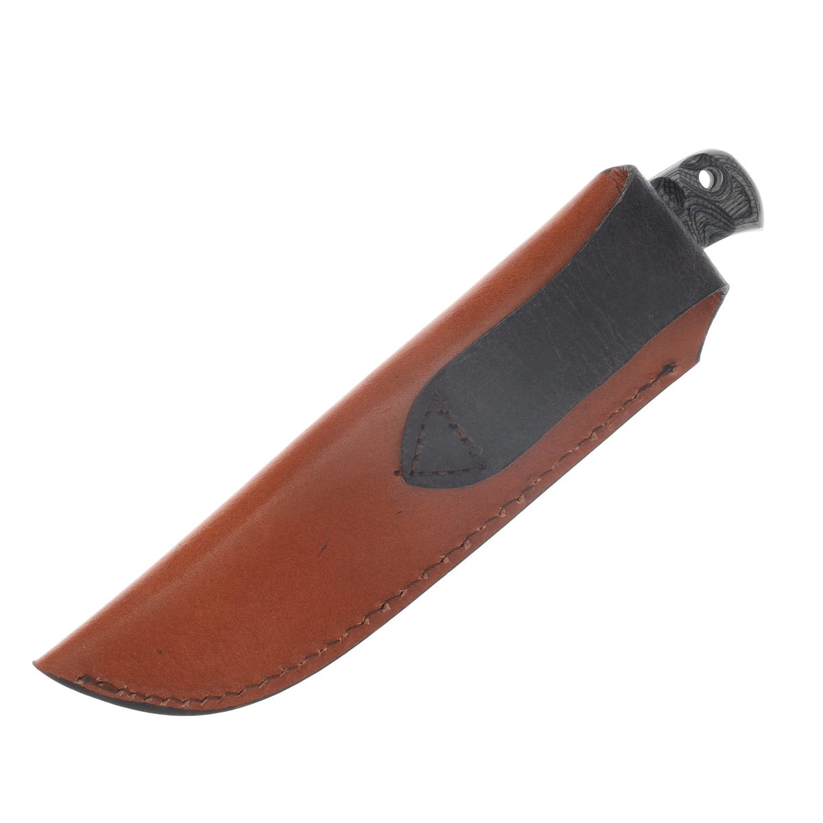 Damascus Sharktooth Fixed Blade Knife – Sculpted Horn Handle & Leather Sheath
