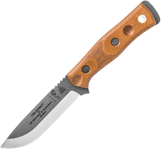 TOPS Fieldcraft BOB Hunter fixed blade knife, tan Micarta handle