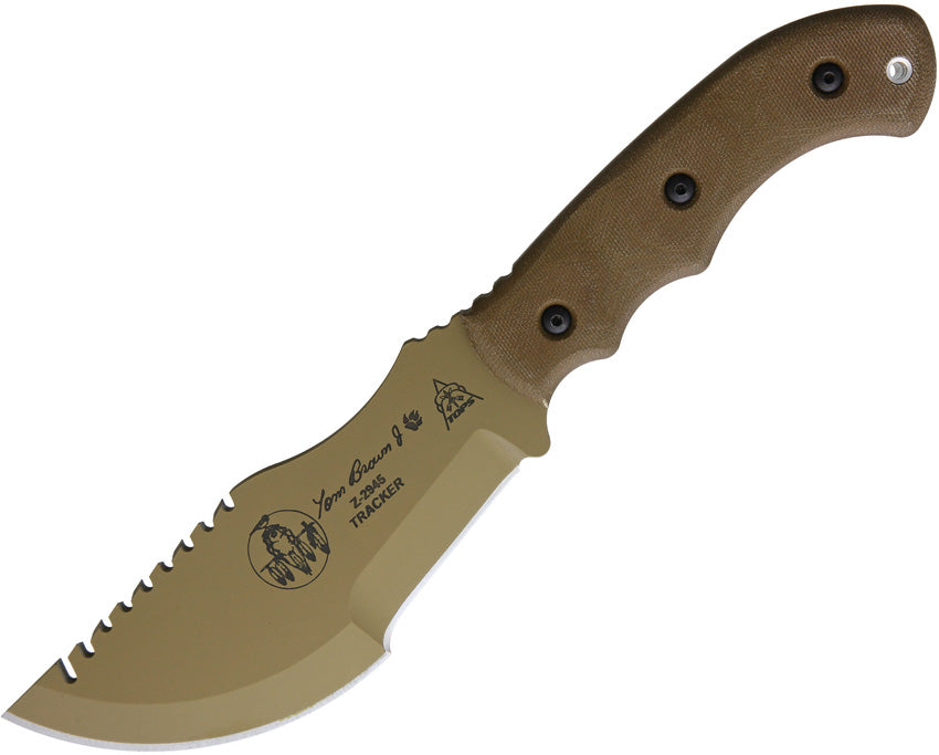 TOPS Tom Brown Tracker coyote tan fixed blade survival knife