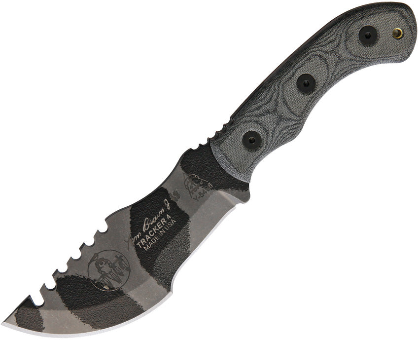 TOPS Mini Tom Brown Tracker #4 camo fixed blade knife with Kydex sheath